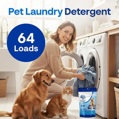 Earth Breeze Pet Laundry Detergent Powder 2lbs (64 Loads) | Powerful 4-in-1 Cleaner for Dog & Cat Bedding, Blankets & Towels – Tackle Odors, Fight Stains