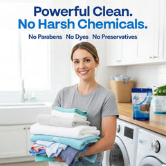 Earth Breeze Enzyme Laundry Booster Powder 2lbs (64 Loads) | Powerful 4-in-1 Bio-Enzyme Formula Deep Cleans, Tackles Odors, Fights Stains and Brightens Whites - No Harsh Chemicals