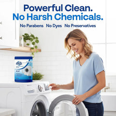 Earth Breeze Washing Machine Cleaner Tablets Fragrance-Free 1 Year Supply | Deep Cleans, Removes Odors, Residue & Buildup - Front Load, Top Load & HE Washers - No Harsh Chemicals - Made in USA